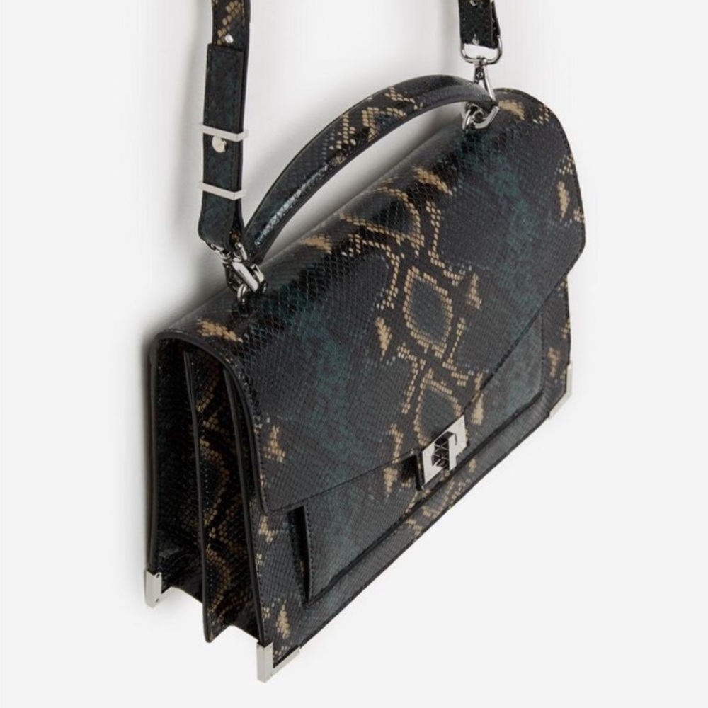 New Kooples Maxi GREEN AND BLACK PYTHON EMILY BAG - Picture 3 of 14